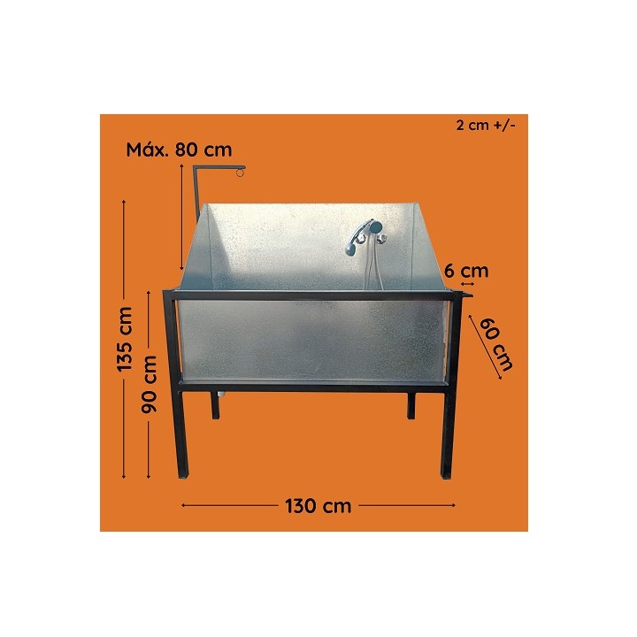 BAÑERA P PERRO C/RESP AGROP 130X60X143CM