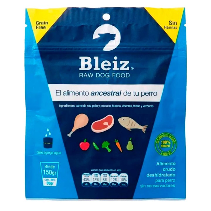 BLEIZ ALIMENTO DESHIDRATADO SOBRE 50GR.