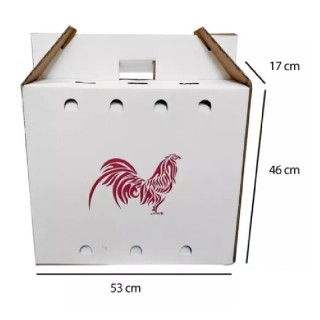 CAJA PARA GALLO REFORZADA BLANCA