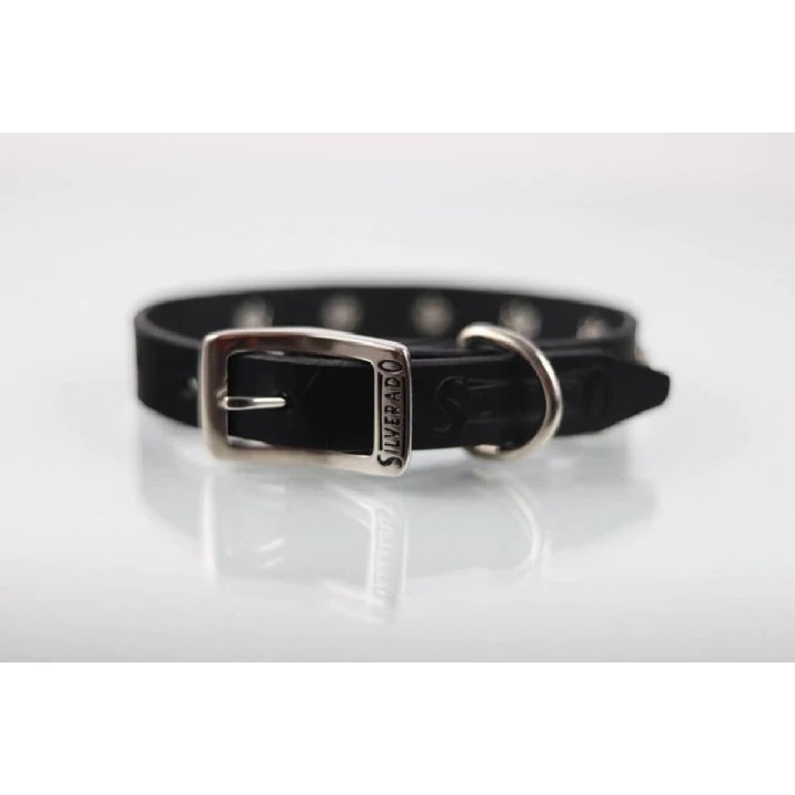 COLLAR PIEL C/ESTOPEROLES 2CM T16 NEGRO