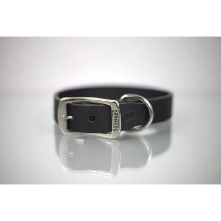 COLLAR PIEL LISO 3CM T24 NEGRO