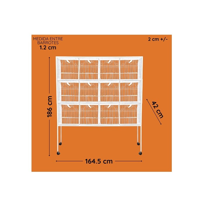 JAULA P/AVE CRIADORA 12 DEPARTAMENTOS