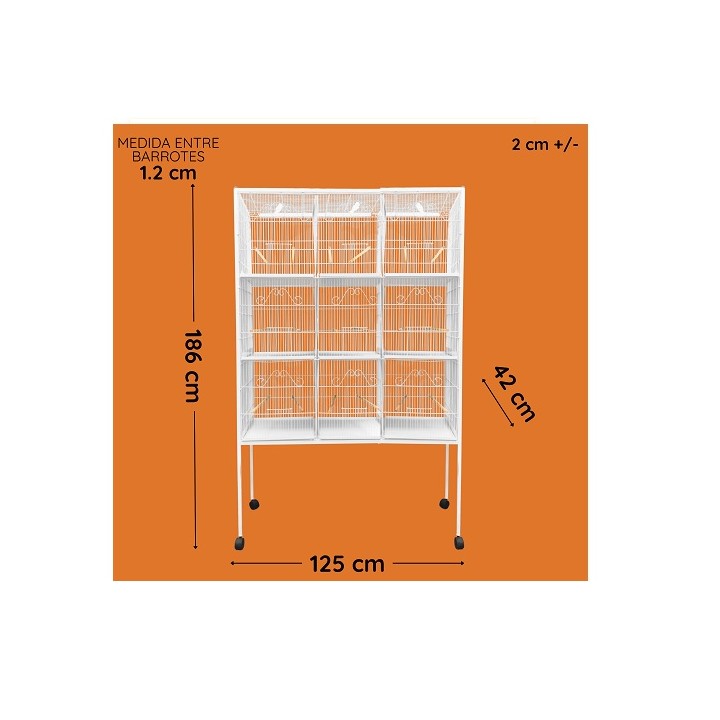 JAULA P/AVE CRIADORA 9 DEPARTAMENTOS