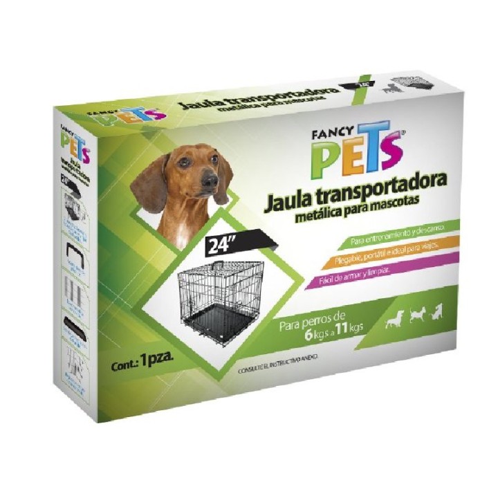 JAULA METALICA PLEGABLE P/MASCOTAS 24"