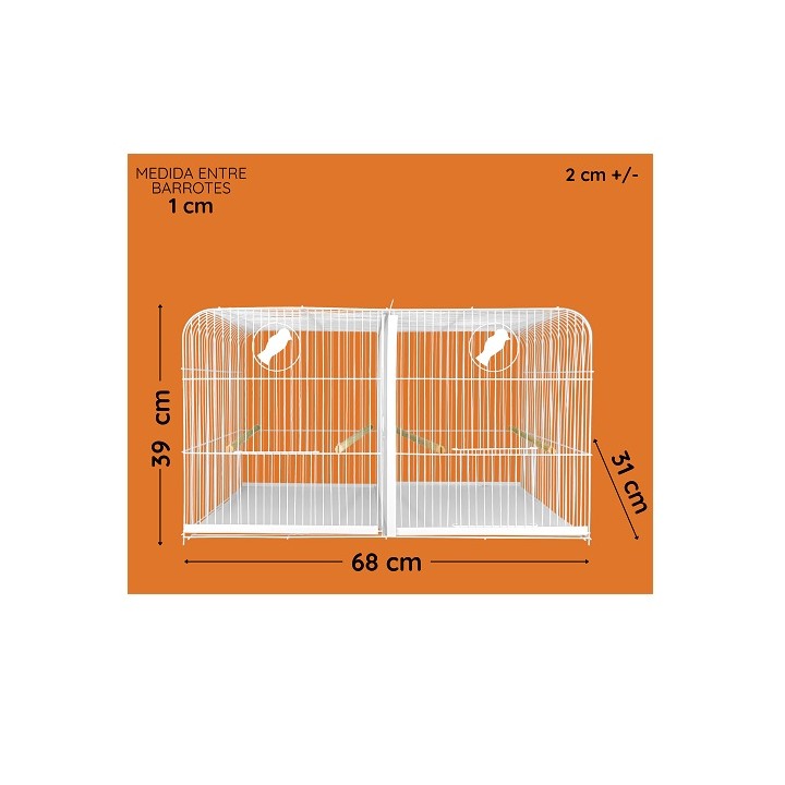 JAULA P/AVE CRIADORA GDE. C/DIV (68X39X31CM)