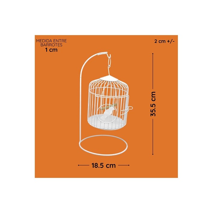 JAULA P/AVE PIOLIN DECORATIVA C/PEDESTAL (18.5X35.5CM)