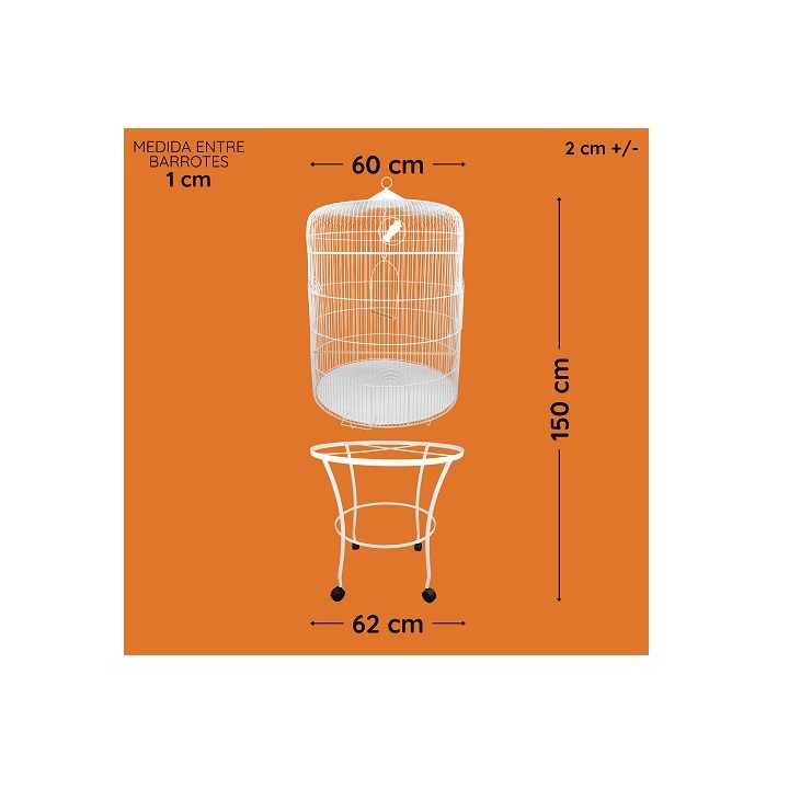 JAULA PIOLIN P/AVE JUMBO CON BASE (60X90CM)