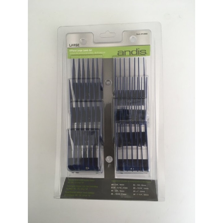JUEGO DE ALZAS GRANDES ANDIS 8 PEINES