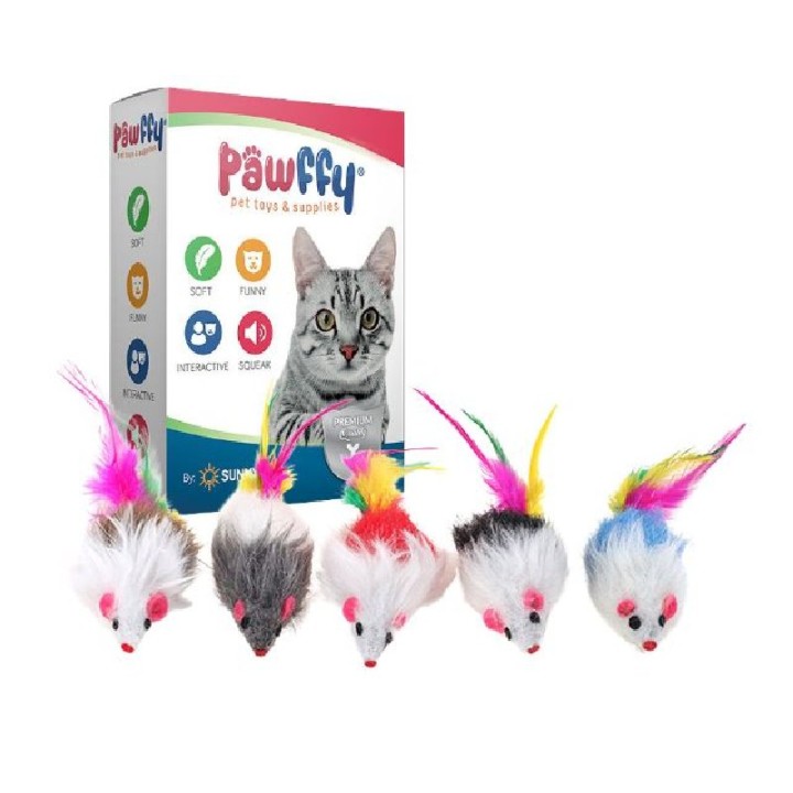 JUGUETE PARA GATOS PAWFFY 30PZ RAT/HILO