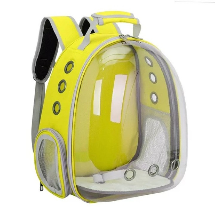 MOCHILA TRANSP SIN BURBUJA TRANSPARENTE AMARILLO