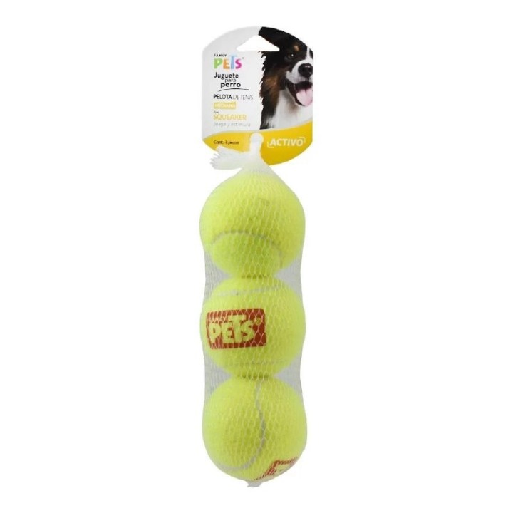 PELOTAS DE TENIS C/SQUEAKER C/3 PZAS.MED