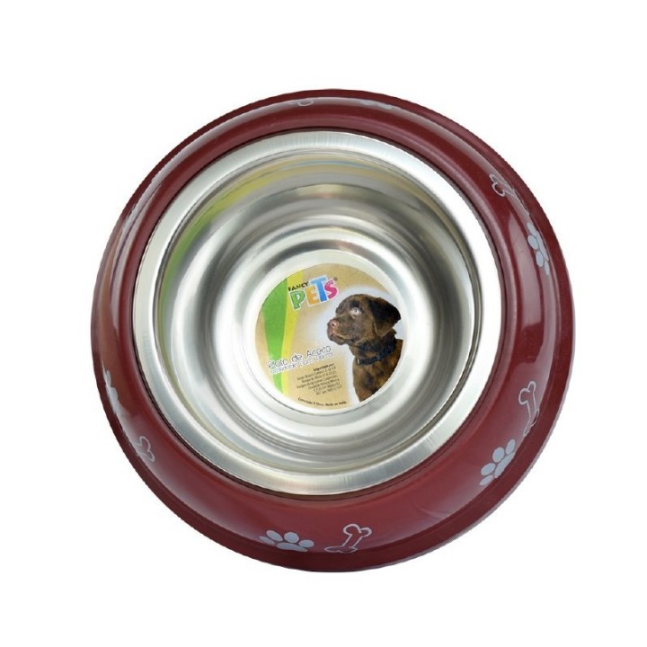 PLATO DE ACERO C/BASE DECORADA 32 OZ