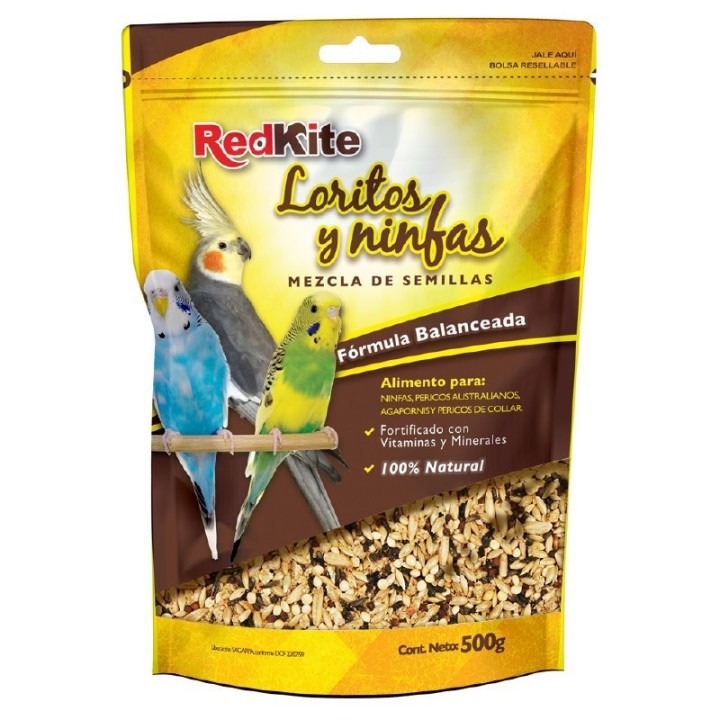 REDKITE P/LORITOS Y NINFAS 500 GRS.