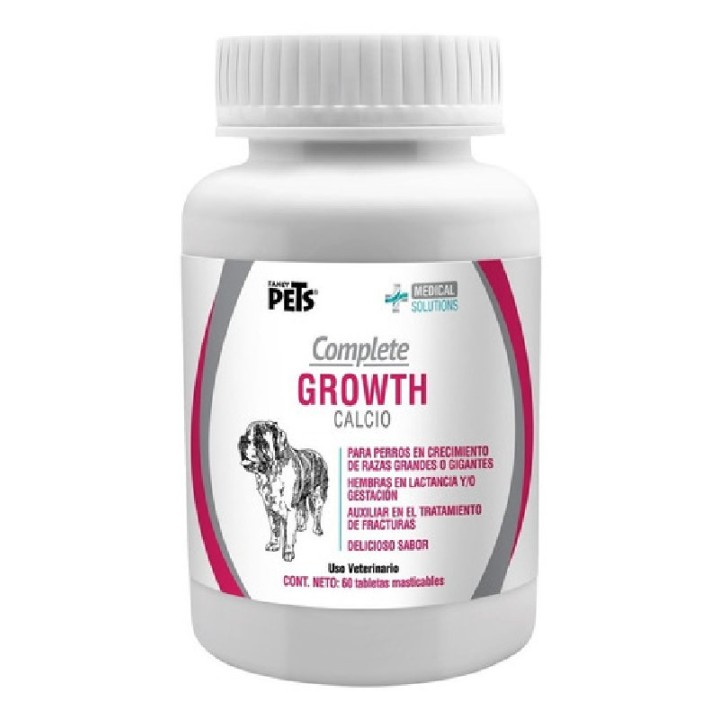 TABLETAS MASTICABLES CALCIO MS COMPLETE GROWTH P/PERROS - 60 TAB