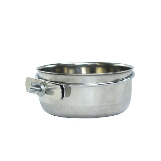 TAZA ACERO C/ABRAZ. P/JAULA 10 OZ.