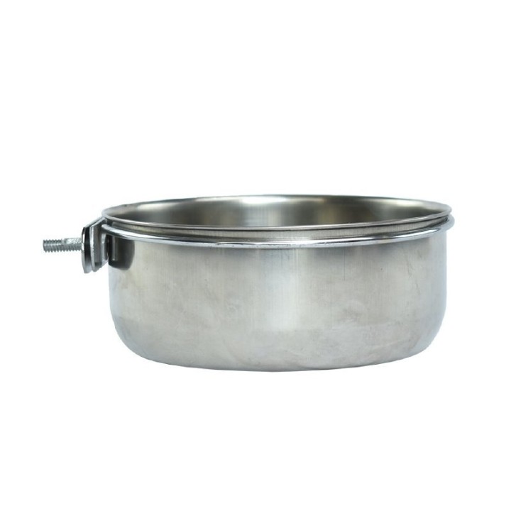 TAZA ACERO C/ABRAZ. P/JAULA 30 OZ.