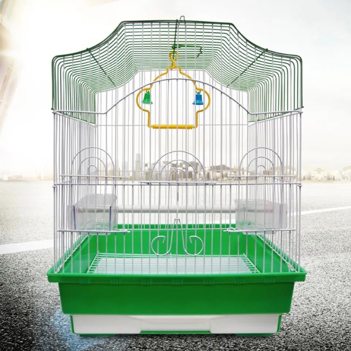 JAULA AVES CUBO 30X23X39CM VERDE