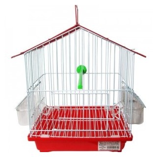 JAULA AVES 2 AGUAS 23X28CM