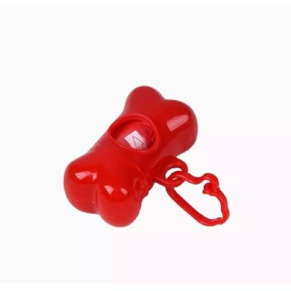 DISP DE POOP BAGS EN FORMA TIPO HUESO ROJO