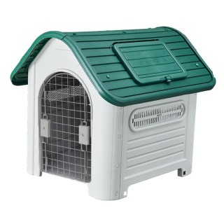 CASA P/MASCOTA DE TEJA CON PUERTA M. VERDE