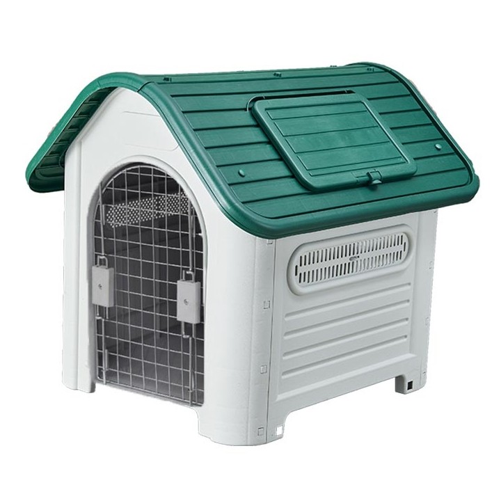 CASA P/MASCOTA DE TEJA CON PUERTA M. VERDE