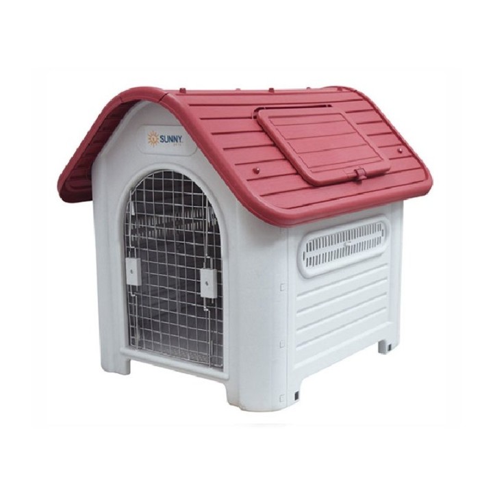 CASA P/MASCOTA DE TEJA CON PUERTA M. ROJO