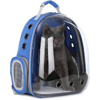 MOCHILA TRANSP SIN BURBUJA TRANSPARENTE AZUL MARINO