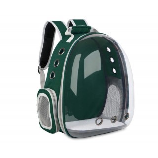 MOCHILA TRANSP SIN BURBUJA TRANSPARENTE VERDE