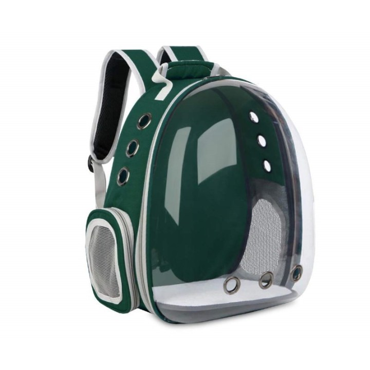 MOCHILA TRANSP SIN BURBUJA TRANSPARENTE VERDE