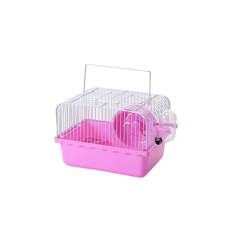 JAULA HAMSTER EQ. C/ASA ROSA 24X27CM