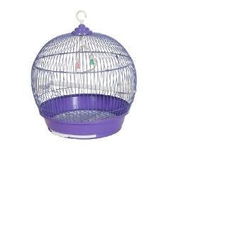 JAULA P/AVES REDONDA CHICA 28X38CM MORADA