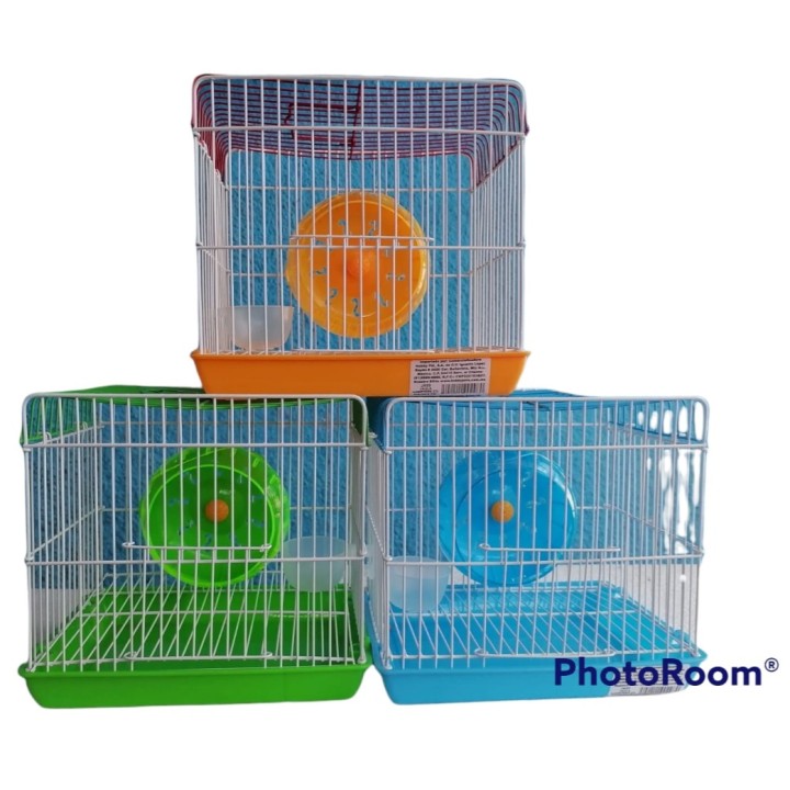 JAULA HAMSTERS CUADRADA NARANJA
