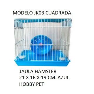 JAULA HAMSTERS CUADRADA AZUL