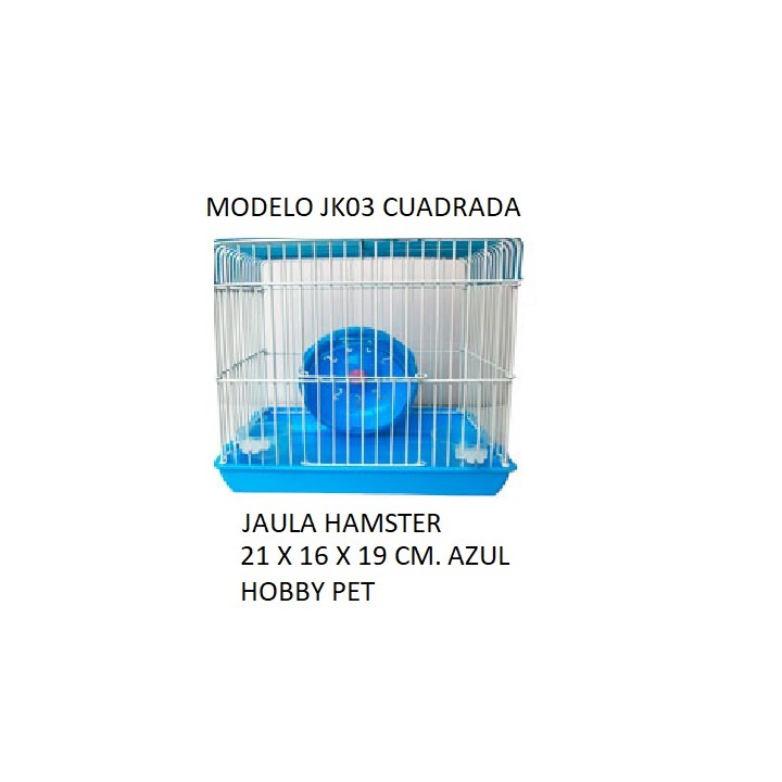 JAULA HAMSTERS CUADRADA AZUL