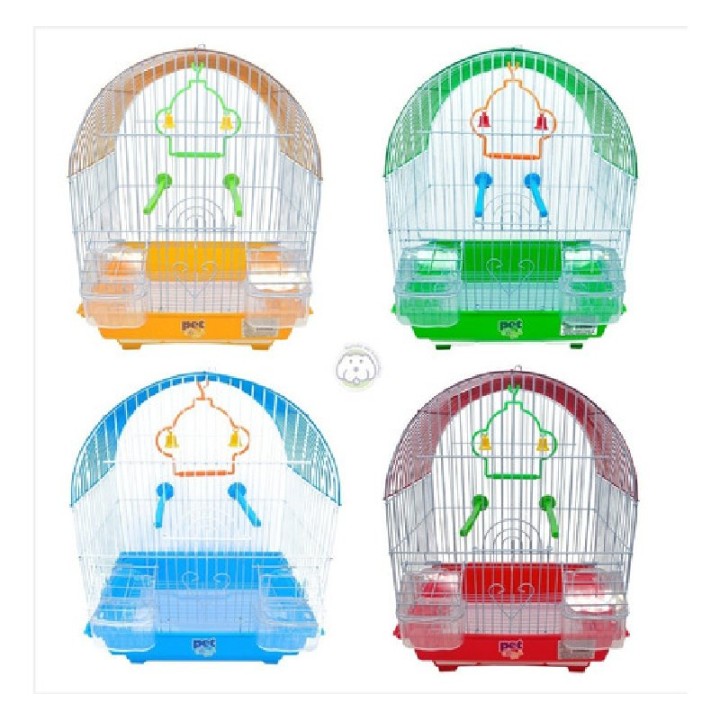 JAULA AVES CURVA 30X23X39CM ROJA