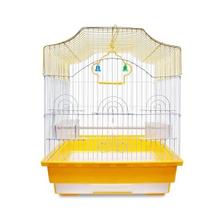 JAULA AVES CUBO 30X23X39CM AMARILLA