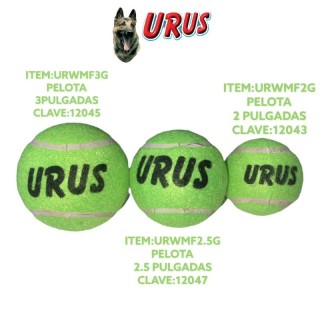 PELOTA DE TENIS URUS VERDE C/3PZAS 2"