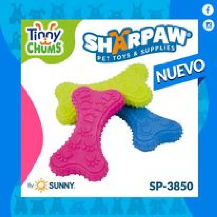TINNY CHUMS HUESO C/HUELLA CAUCHO 10.5CM