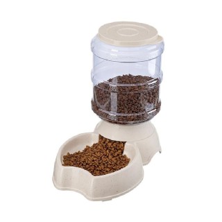 PET FOOD DISPENSER 2.3KGS BEIGE SUNNY