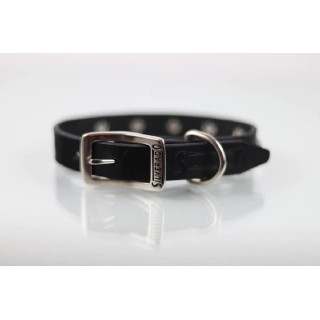 COLLAR PIEL C/ESTOPEROLES 2CM T14 NEGRO