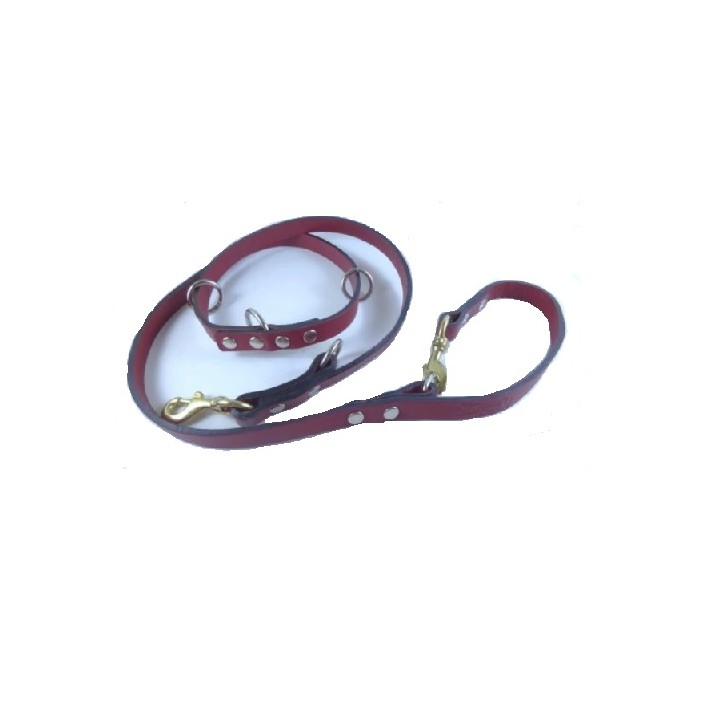 CORREA PIEL K9 POLICIA BRONCE 2X205CM