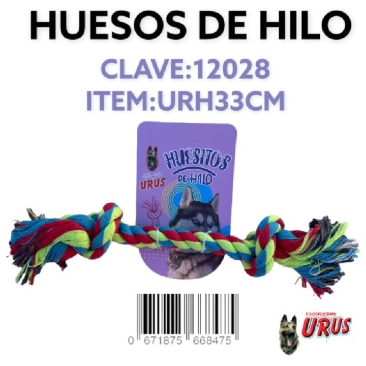 HUESO DE HILO URUS COLORES 33CM