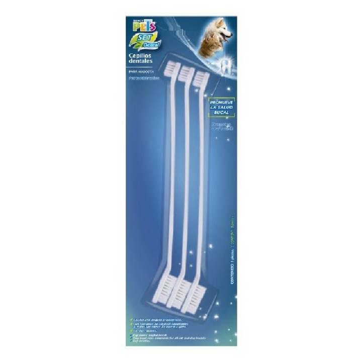 SET DE CEPILLOS DENTALES P/MASCOTA C/3PZAS