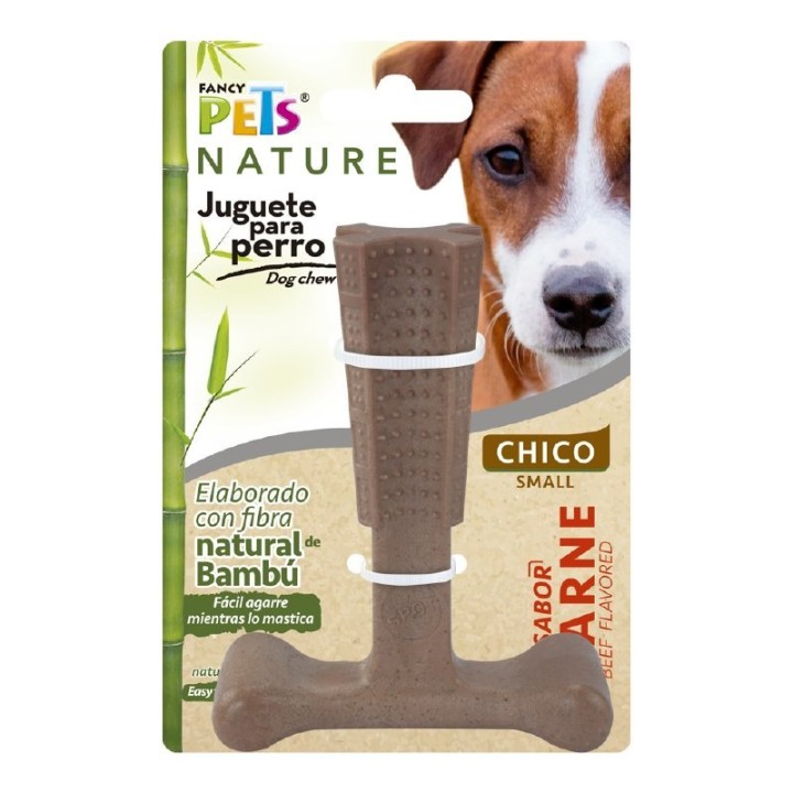 JUGUETE HUESO BAMBU PLUS CHICO CARNE