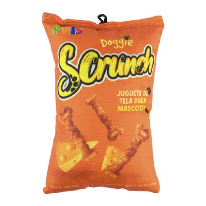 JUGUETE DE TELA DOGGIE SCRUNCH QUESO