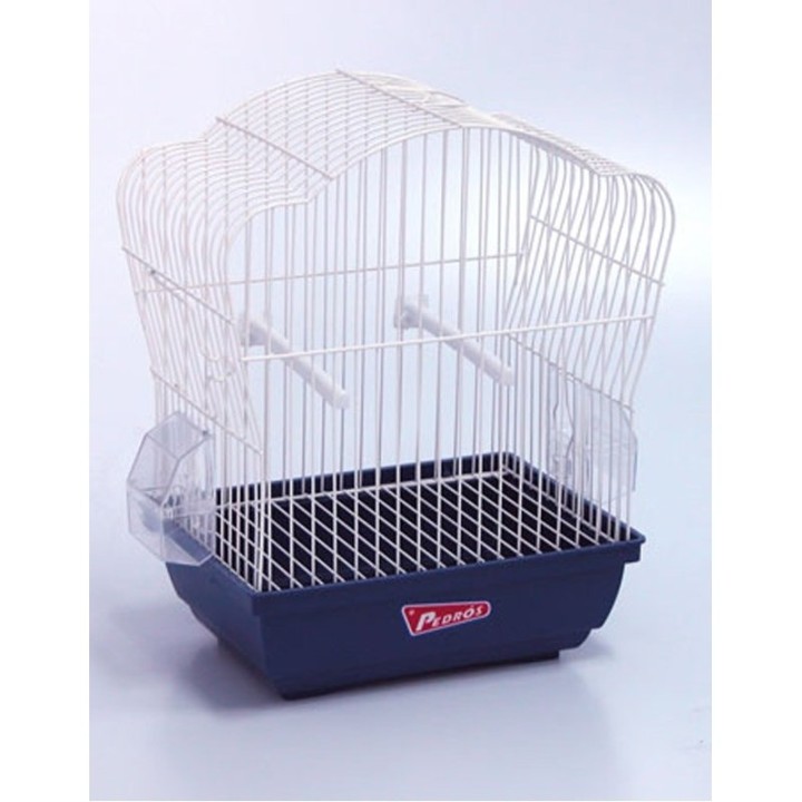 JAULA SERRANO BLANCO (BANDEJA COLOR AZUL)