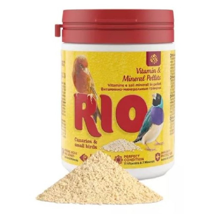 RIO/MEALBERRY VITAMINAS Y MINERALES P/CANARIOS AVES EXOTICAS Y PEQUEÑAS AVES 120 GR.