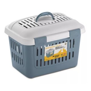 TRANSPORTADORA GULLIVER MEDIANA COL AZUL-BLANCO 45X33X33 CM CAPACIDAD 5KG C6