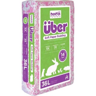 UBER PINK/WHITE PAPER BEDDING 36L