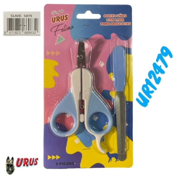 CORTAUÑAS P/GATO CON LIMA GRANDE AZUL URUS